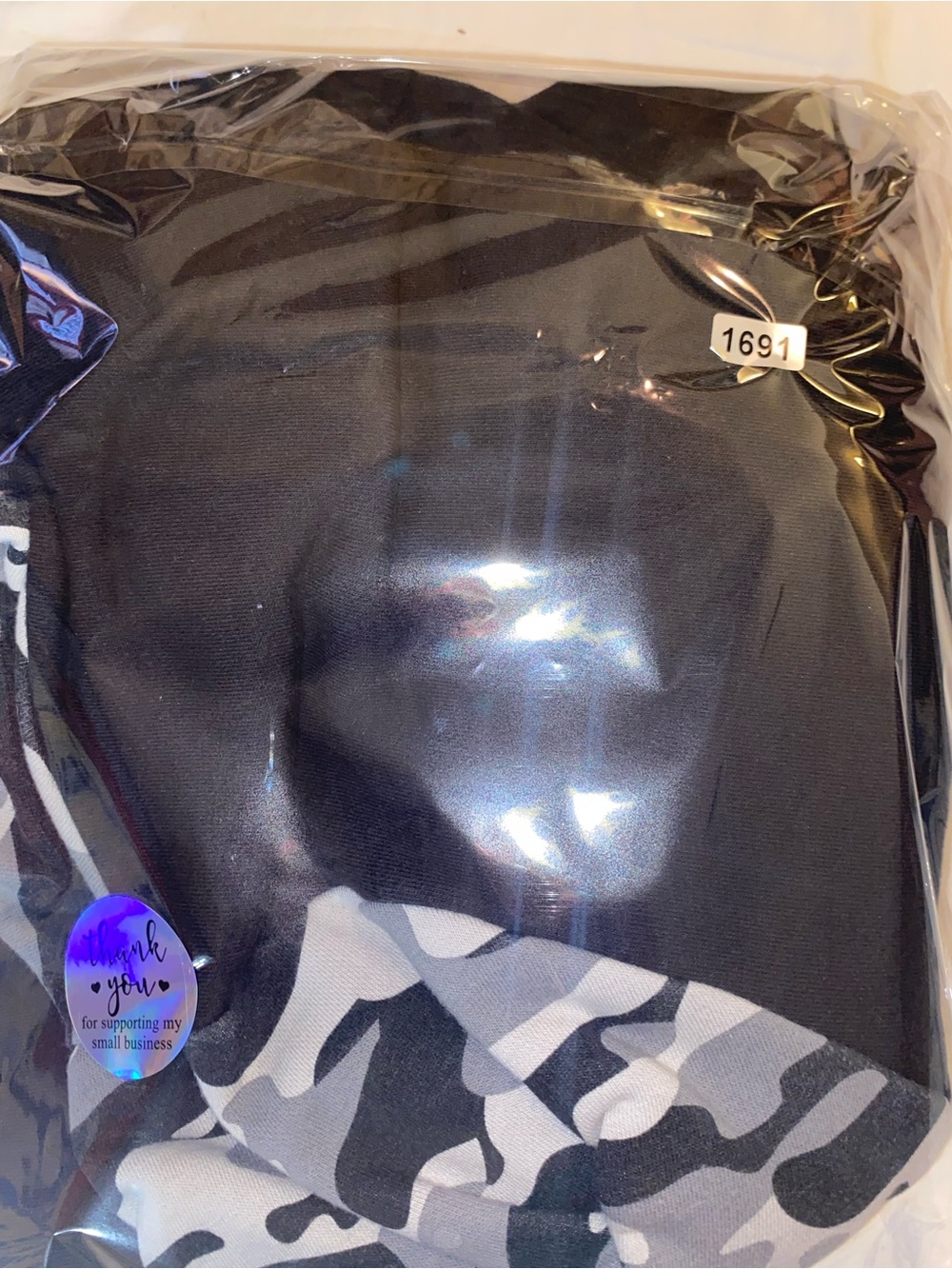 Athletic Works Black Hoodie with Gray Camo Trim - Picture 9 of 9